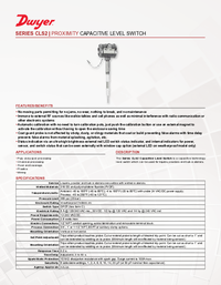 Thumbnail of document Data Sheet - CLS2 - Capacitive Level Switch